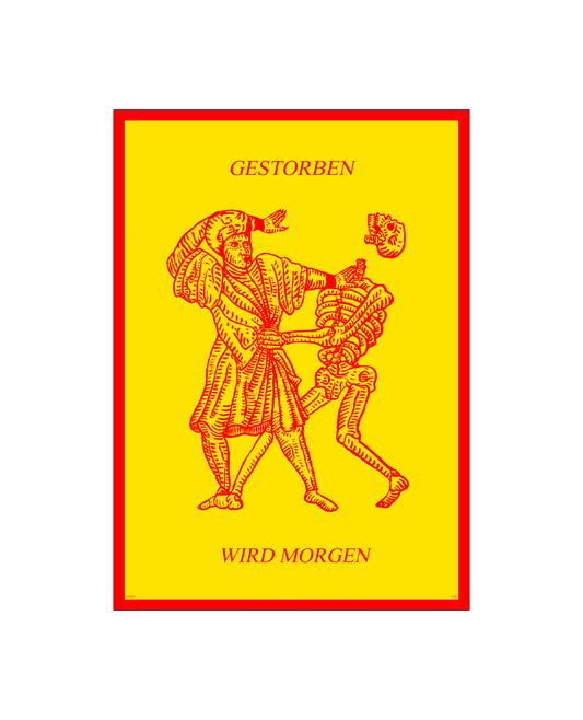 PRINT GESTORBEN GELB-ROT